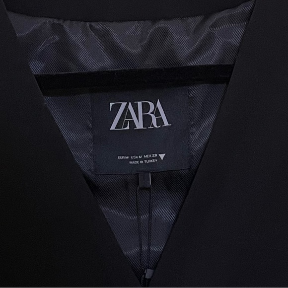 ZARA SHORT FITTED VEST WAISTCOAT - BLACK - Picture 3 of 3